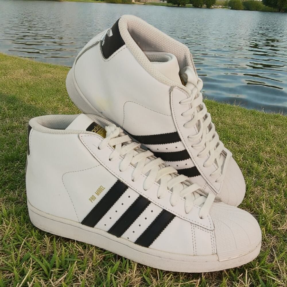Adidas Pro Model White/Black Sneakers - Men's Size 7